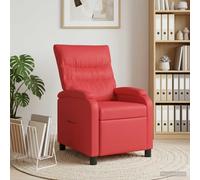 vidaXL Recliner Rojo Cuero sintético