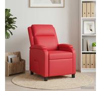 vidaXL Recliner Rojo Cuero sintético