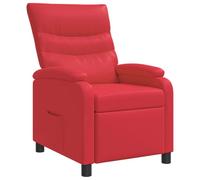 vidaXL Recliner Rojo Cuero sintético