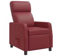 vidaXL Recliner Rojo Vino Cuero sintético
