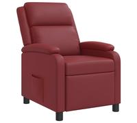 vidaXL Recliner Rojo vino Cuero sintético