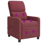 vidaXL Recliner Rojo vino Tela