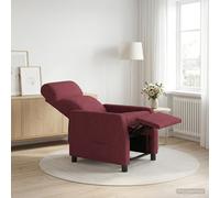 vidaXL Recliner Rojo vino Tela