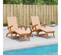 vidaXL Recliner y tumbona plegable 2 pcs 55 x 146 x 91 cm