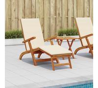 vidaXL Recliner y tumbona plegable 2 uds. Madera de Acacia Sólida