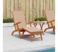 vidaXL Recliner y tumbona plegable 2 uds. Madera de Acacia Sólida Topo