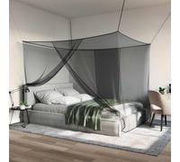 vidaXL Red contra mosquitos para cama 156 mesh Negro Poliéster