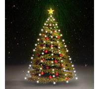 vidaXL Red de luces de árbol de Navidad 150 LEDs blanco frío 150 cm
