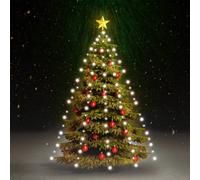 vidaXL Red de luces de árbol de Navidad 180 LEDs blanco frío 180 cm