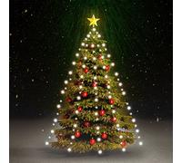 vidaXL Red de luces de árbol de Navidad 210 LEDs blanco frío 210 cm