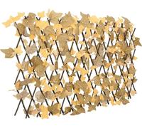 vidaXL Rejilla decorativa con hojas de arce artificiales, 5 unidades, color naranja, 180x60 cm