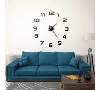 vidaXL Reloj 3D de pared con diseño moderno 100 cm XXL negro
