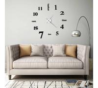 vidaXL Reloj 3D de pared con diseño moderno 100 cm XXL negro