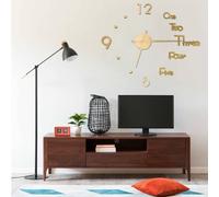 vidaXL Reloj 3D de pared con diseño moderno dorado 100 cm XXL