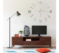 vidaXL Reloj 3D de pared con diseño moderno plateado 100 cm XXL