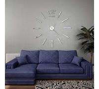 vidaXL Reloj de pared 3D con diseño moderno 100 cm XXL plateado