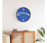 vidaXL Reloj de pared con escalas y agujas luminosas azul Ø30 cm