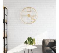 vidaXL Reloj de pared de hierro dorado Ø50 cm