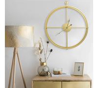 vidaXL Reloj de pared de hierro dorado 52 cm