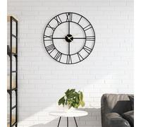 vidaXL Reloj de pared de hierro negro Ø50 cm
