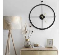 vidaXL Reloj de pared de hierro negro 52 cm