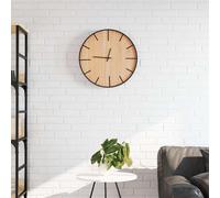 vidaXL Reloj de pared de hierro y madera de ingeniería marrón Ø39 cm