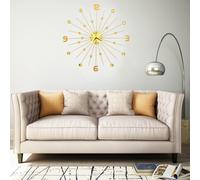 vidaXL Reloj de pared de metal dorado 70 cm