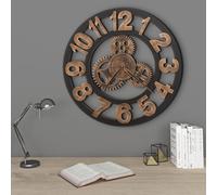vidaXL Reloj de pared de metal dorado y negro 58 cm