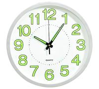 vidaXL Reloj de Pared Luminoso Moderno Analógico Decorativo Salón Sala de Estar Habitación Dormitorio Oficina Casa Hogar Robusto Blanco 30 cm