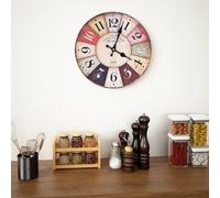 vidaXL Reloj de pared vintage colorido 30 cm