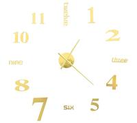 vidaXL Reloj 3D de Pared con diseño Moderno 100 cm XXL Dorado