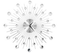 vidaXL Reloj de pared Diseño Rayos Moderno Original para salón, cocina y baño, 50 cm plateado