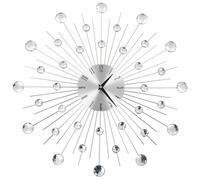 vidaXL Reloj Pared Moderno Diseño Rayos Original Decoración Salón Cocina Baño Color Plateado, Plateado y negro, y mas