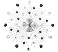 vidaXL Reloj Pared Moderno Diseño Rayos Original Decoración Salón Cocina Baño Color Plateado, Plateado y negro, y mas