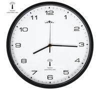 vidaXL Reloj radiocontrol de pared cuarzo blanco y negro 31 cm