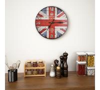 vidaXL Reloj vintage de pared con flores UK 30 cm