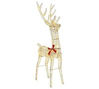 vidaXL Reno 3D con 140 LED cálido 128 cm Pet, Sala de Estar, Luces Modernas, Reno en 3D, Adorno LED, Escultura Festiva, decoración navideña
