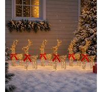 vidaXL Reno de Navidad 6 uds. 360 LED Blanco Cálido 33 x 12 x 55 cm