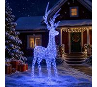 vidaXL Lámpara decorativa navideña con motivos de reno, con 1000 LEDs azules