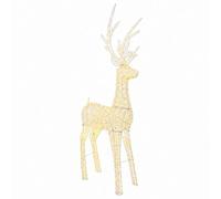 vidaXL Lámpara decorativa navideña con motivos de reno, con 1000 LEDs, luz blanca cálida