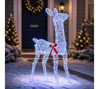 vidaXL Reno Navideño 3D LOVIISA 110 LED Azul 70 x 26 x 100 cm