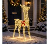 vidaXL Reno Navideño 3D LOVIISA 110 LED Blanco Cálido 70 x 26 x 100 cm