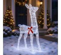 vidaXL Reno Navideño 3D LOVIISA 110 LED Blanco frío 70 x 26 x 100 cm
