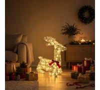 vidaXL Reno Navideño 3D LOVIISA 140 LED Blanco Cálido 55 x 22 x 63 cm