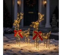 vidaXL Reno Navideño 3D LOVIISA 2 uds. 180 LED Blanco Cálido