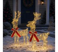 vidaXL Reno Navideño 3D LOVIISA 2 uds. 80 LED Blanco Cálido