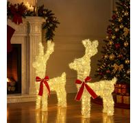 vidaXL Reno Navideño 3D LOVIISA 2 uds. 80 LED Blanco Cálido