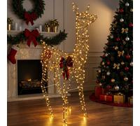 vidaXL Reno Navideño 3D LOVIISA 200 LED Blanco Cálido 96 x 40 x 140 cm