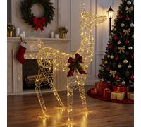 vidaXL Reno Navideño 3D LOVIISA 200 LED Blanco Cálido 96 x 40 x 140 cm