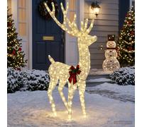 vidaXL Reno Navideño 3D LOVIISA 250 LED Blanco Cálido 96 x 40 x 180 cm
